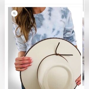 Park Barrett Navy Tie Dye Crew Sweatshirt, custom “I love mutts”, Size XL